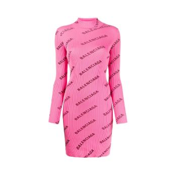 推荐BALENCIAGA 女士粉色印花针织长袖连衣裙 595196-T6140-6573商品