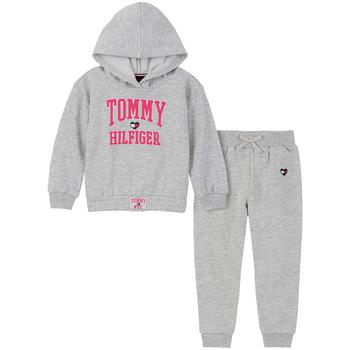 Tommy Hilfiger | Little Girls Heather Fleece Elastic-Hem Hoodie and Joggers, 2 Piece Set商品图片,5折