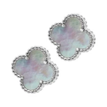 ADORNIA | Adornia Quatrefoil White Mother of Pearl Clover Stud Earrings silver,商家Premium Outlets,价格¥398