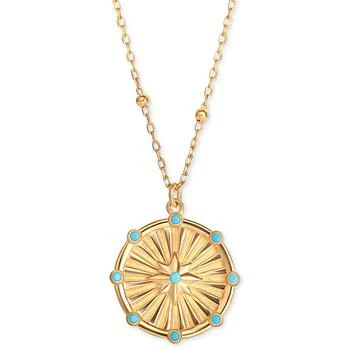 Giani Bernini | Blue Cubic Zirconia Starburst Pendant Necklace in 18k Gold-Plated Sterling Silver, 16" + 2" extender, Created for Macy's 独家减免邮费