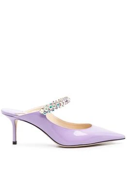 推荐JIMMY CHOO - Bing 65 Crystal Strap Patent Leather Mules商品