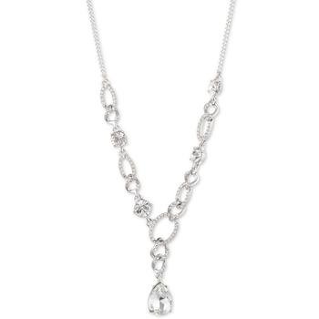 商品Givenchy | Silver-Tone Crystal Links Lariat Necklace, 16" + 3" extender,商家Macy's,价格¥345图片