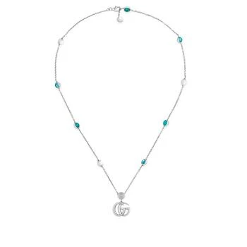 Gucci | GG Marmont Mother of Pearl & Topaz Double G Pendant Necklace 7.4折, 满$75减$5, 满减