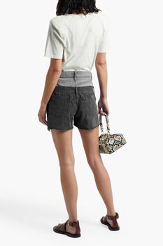 FRAME | Paneled two-tone denim shorts商品图片,4.9折