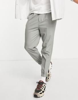 ASOS | ASOS DESIGN smart tapered jogger in dusky green商品图片,7折