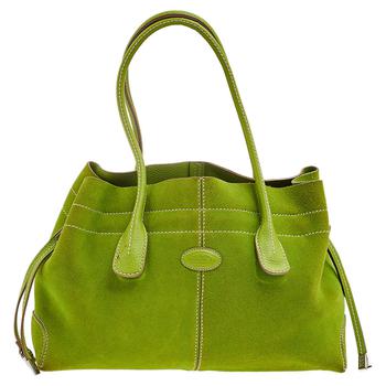 推荐Tod's Green Suede D Bag Media Tote商品