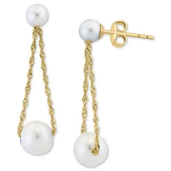Effy | EFFY® Freshwater Pearl (4 & 6mm) Rope Dangle Drop Earrings in 14k Gold 4.4折×额外8折, 独家减免邮费, 额外八折