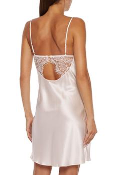Fleur lace-trimmed silk-satin chemise product img