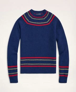 Brooks Brothers | Lambswool Ribbed Raglan Stripe Sweater,商家Brooks Brothers,价格¥624