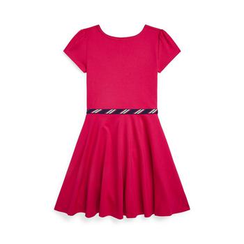 商品Ralph Lauren | Big Girls Short Sleeves Striped-Trim Ponte Dress,商家Macy's,价格¥297图片
