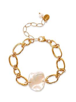 商品18K Gold-Plated Pearl Chain Bracelet图片