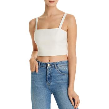 推荐French Connection Women's Sleeveless Crew Neck Back Zip Crop Top商品