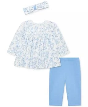 Little Me | Baby Girls Cotton Headband, Smocked Floral-Print Tunic & Leggings, 3 Piece Set,商家Macy's,价格¥221