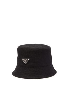 prada帽子, Prada | Triangle logo-plaque wool-felt bucket hat商品图片 