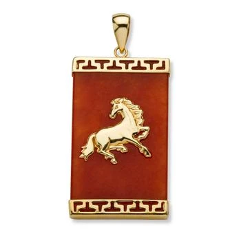 Palm Beach Jewelry | Unisex Red Genuine Jade 14k Yellow Gold Charm Horse Pendant,商家Premium Outlets,价格¥1876