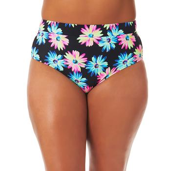 California Waves | California Waves Trendy Plus Size Gerber Daisy Banded High-Waist Bikini Bottoms, Created for Macy's商品图片,4折