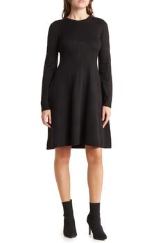 Vince Camuto, Vince Camuto | Long Sleeve Fit & Flare Sweater Dress商品图片 3.4折