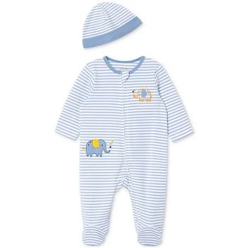 Little Me | Baby Boys Elephant Coverall with Hat, 2 Piece Set 独家减免邮费