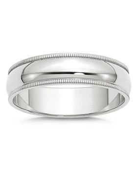 Bloomingdale's | Men's 6mm Half Round Milgrain Band in 14K White Gold - Exclusive,商家Bloomingdale's,价格¥5130