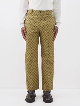推荐Benedict floral-print cotton-garbardine trousers商品