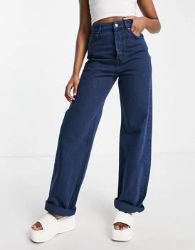 推荐Topshop oversized Mom jean in colbat blue商品
