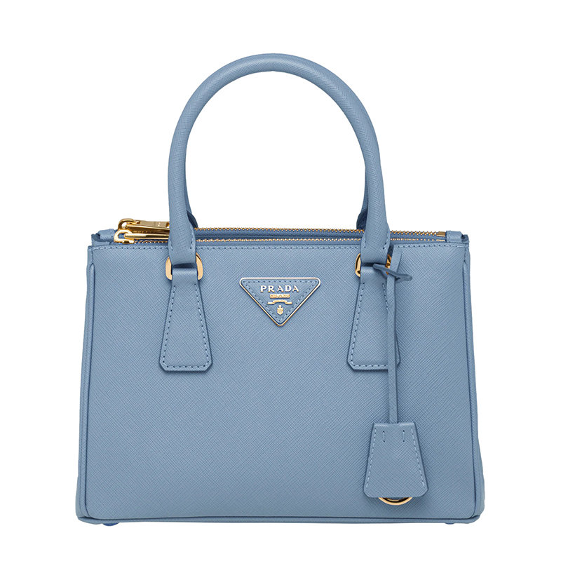 Prada | 【预售3-7天】PRADA/普拉达 21年秋冬Galleria系列 女士浅蓝色Saffiano皮革附可拆卸调节皮革肩带小号手提斜跨单肩包1BA896_NZV_F0076_V_OOO商品图片,8折, 包邮包税