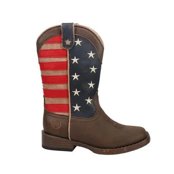 Roper | American Patriotic Square Toe Cowboy Boots (Little Kid),商家SHOEBACCA,价格¥384