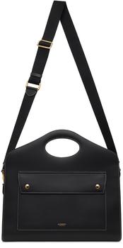 burberry tote, Burberry | Black Topstitched Medium Pocket Bag商品图片 