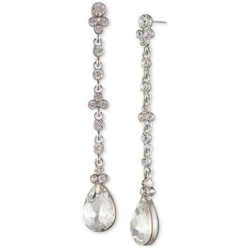 纪梵希耳环海淘, Givenchy | Silver-Tone Crystal Pear Linear Earrings商品图片 