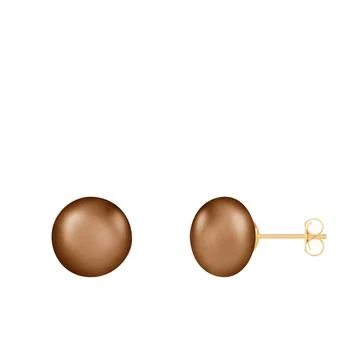 Splendid Pearls | 14k Yellow Gold 10-11mm Freshwater Pearl Stud Earrings.,商家Premium Outlets,价格¥274