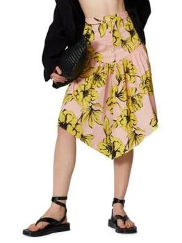 推荐Peony Floral Asymmetric Midi Skirt商品