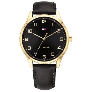 tommy hilfiger手表是什么牌子, Tommy Hilfiger | Men's Dark Brown Leather Strap Watch 44mm, Created for Macy's商品图片 8折