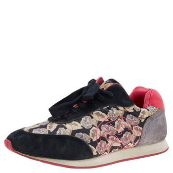 推荐Tory Burch Multicolor Fabric And Leather Low Top Sneakers Size 38商品