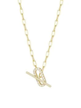Shashi | 18K Gold Vermeil & Cubic Zirconia Jade Pavé Necklace,商家Saks Fifth Avenue,价格¥944