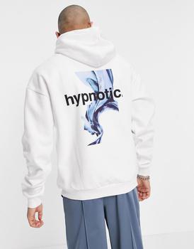 推荐9N1M SENSE hoodie with hypnotic print in white商品