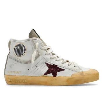 推荐Ladies White/Taupe/Bordeaux Francy Penstar High-Top Sneakers商品