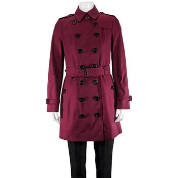 商品Burberry Ladies Crimson Sandringham Fit Cotton Gabardine Trench Coat图片