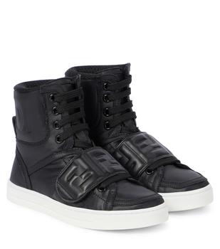 Fendi | FF leather high top sneakers商品图片,