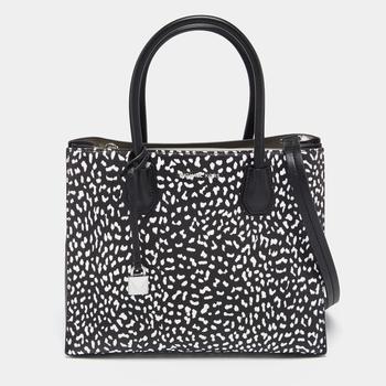 michael kors mercer, [二手商品] Michael Kors | Michael Kors Black/White Leopard Print Leather Large Mercer Tote商品图片 5.8折