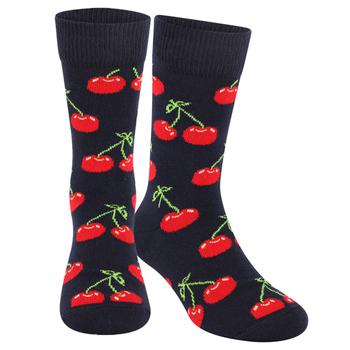 商品Cherry cotton logo socks in navy and red图片
