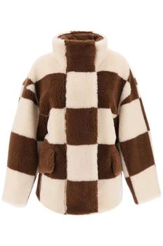 STAND STUDIO | dani teddy jacket with checkered motif,商家Coltorti Boutique,价格¥1374