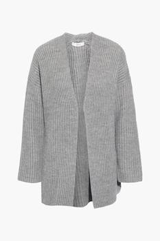 vince cashmere, Vince | Ribbed mélange wool and yak-blend cardigan商品图片 3折