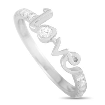 商品14K White Gold 0.25ct Diamond Love Ring图片