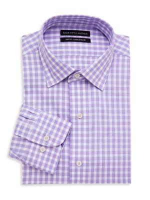 推荐Slim-Fit Gingham Check Dress Shirt商品