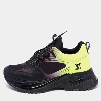 路易威登男鞋, Louis Vuitton | Louis Vuitton Black/Green Leather and Mesh Run Away Pulse Sneakers Size 42商品图片 4.2折
