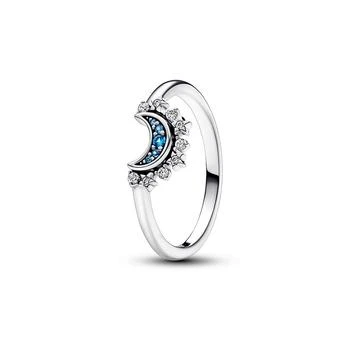 PANDORA | Cubic Zirconia Moments Celestial Blue Sparkling Moon Ring,商家Macy's,价格¥470