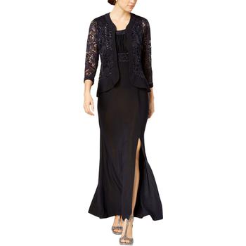 推荐R&M Richards Women's 2 Piece Lace A-Line Dress with Open Front Jacket Set商品
