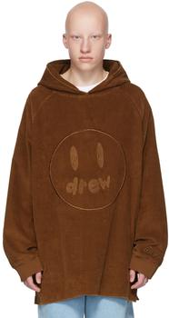 Drew House | SSENSE Exclusive Brown Painted Mascot Hoodie商品图片,额外8.5折, 独家减免邮费, 额外八五折