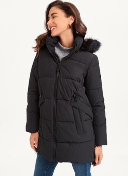 DKNY | Double-Pocketed Faux-Fur Long Puffer Jacket商品图片,额外8折, 额外八折