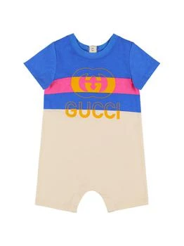 Gucci | Logo Printed Cotton Romper 独家减免邮费